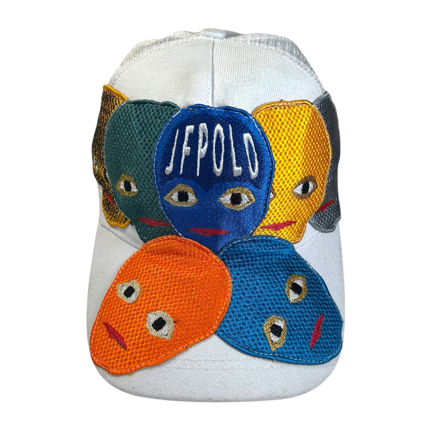 Plastered Faces White Trucker Hat 1/1