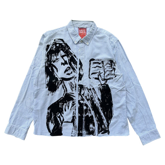 Sacred Book 1/1 Button up (Blue Stripped Size XL)