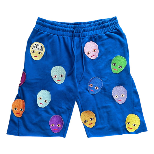 Plastered Faces Shorts Blue 1/1- Size XL