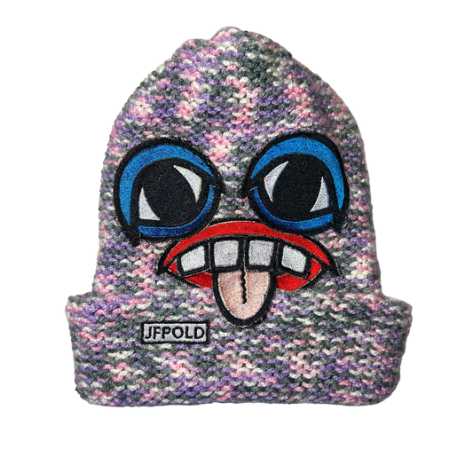 Monster Face Purple Beanie 1/1