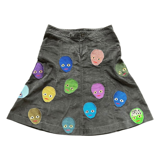 Plastered Faces Denim Skirt Black 1/1- Size S