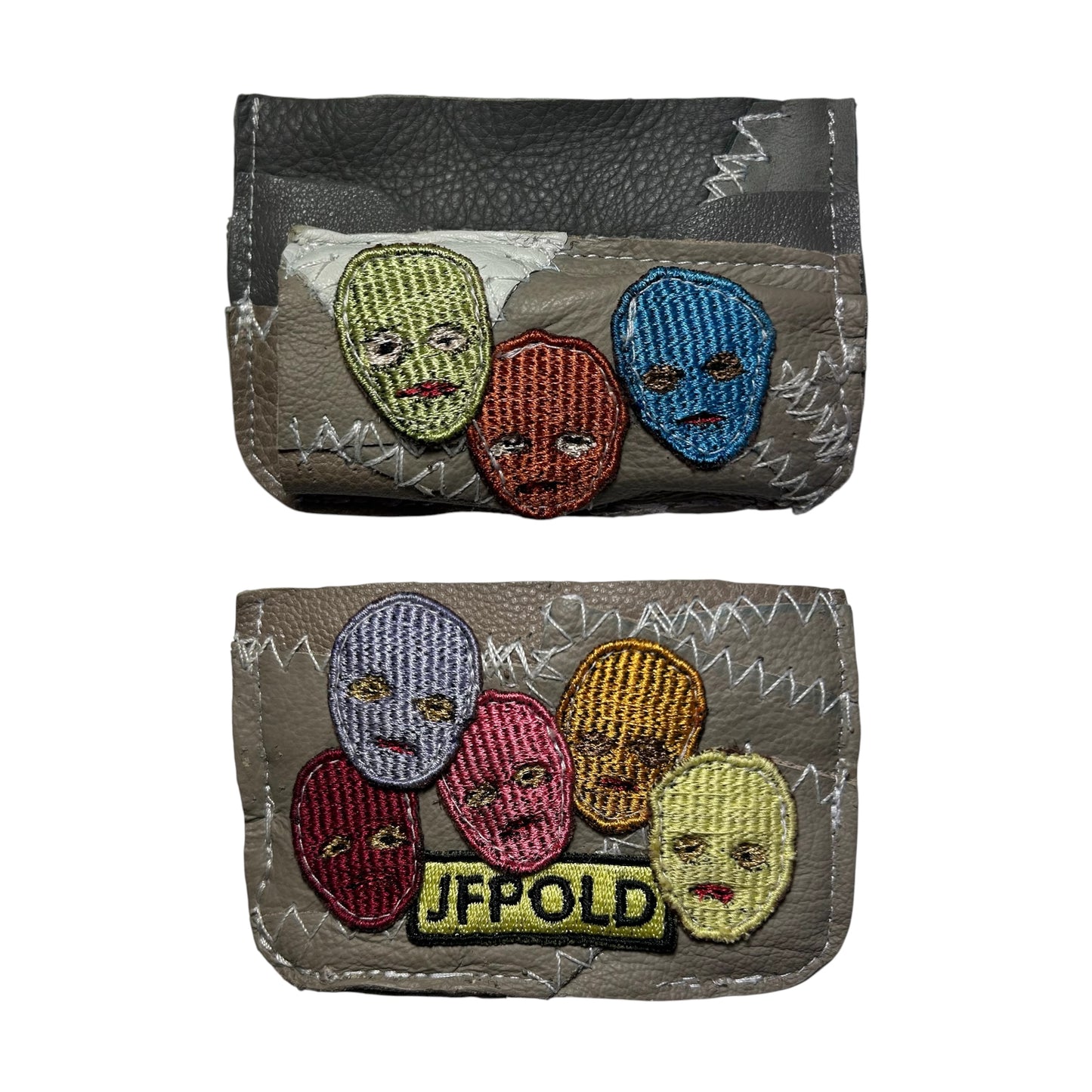 Plastered Faces Cardholders with Pocket (1-4)