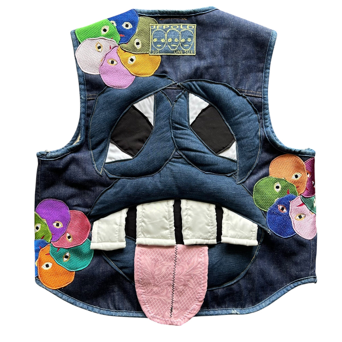 Plastered Monster Jean Vest Blue Sherpa 1/1- Size M
