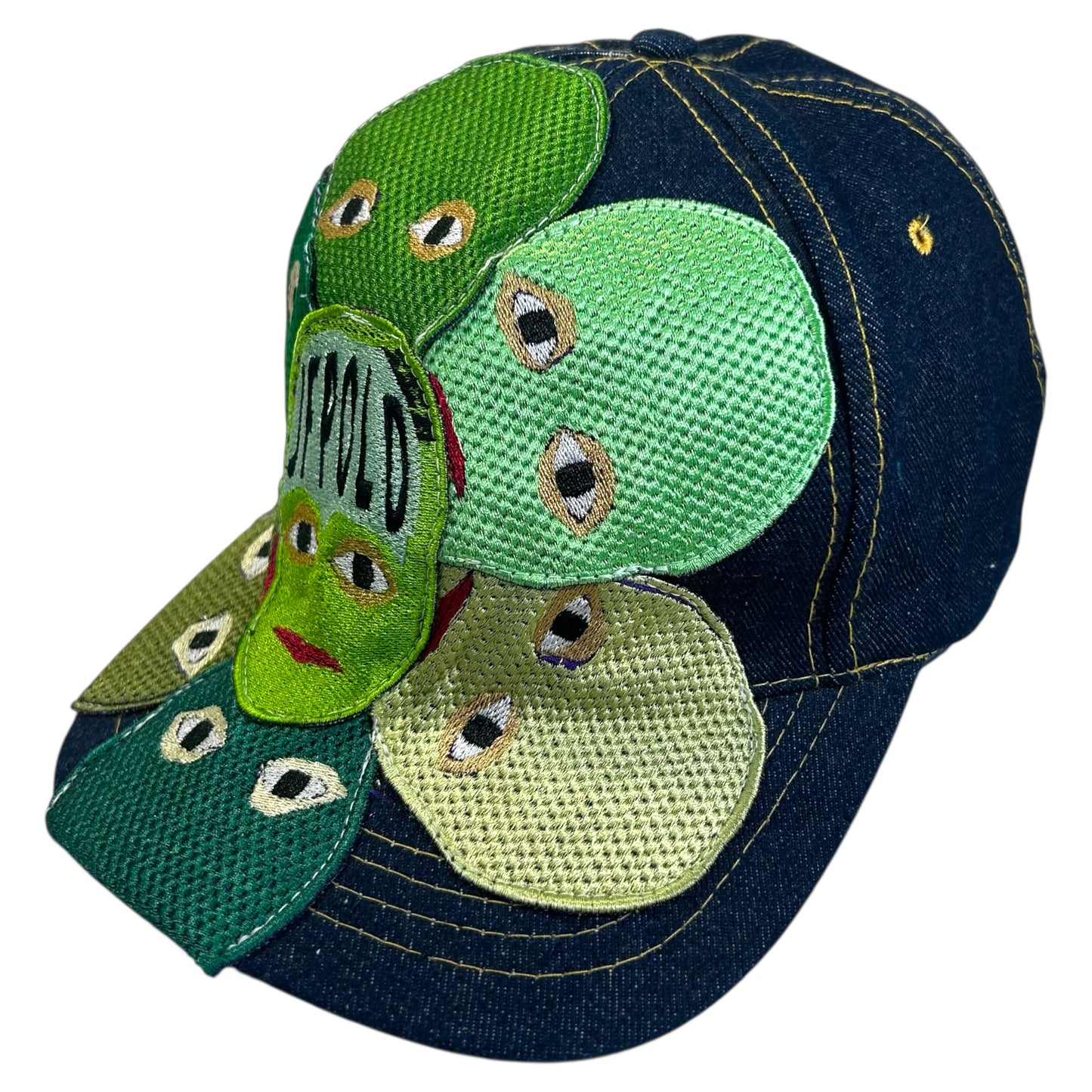 Plastered Faces Blue Denim Hat 1/1