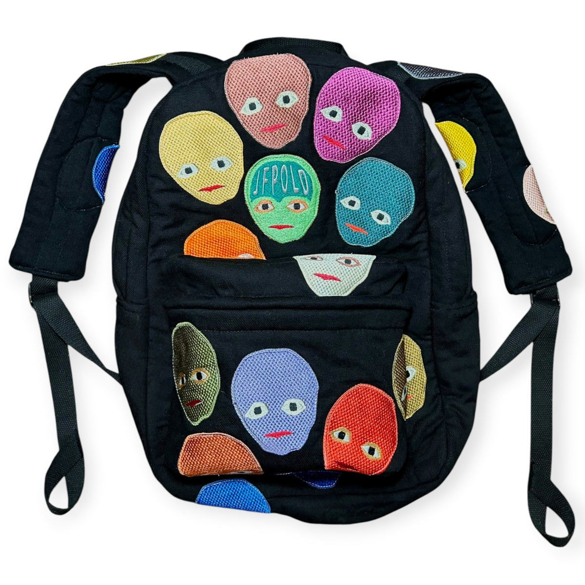Plastered Faces Backpack Black Denim 1/1