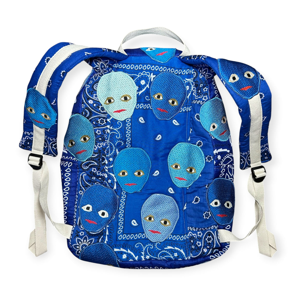 Plastered Faces Backpack Blue Paisley 1/1