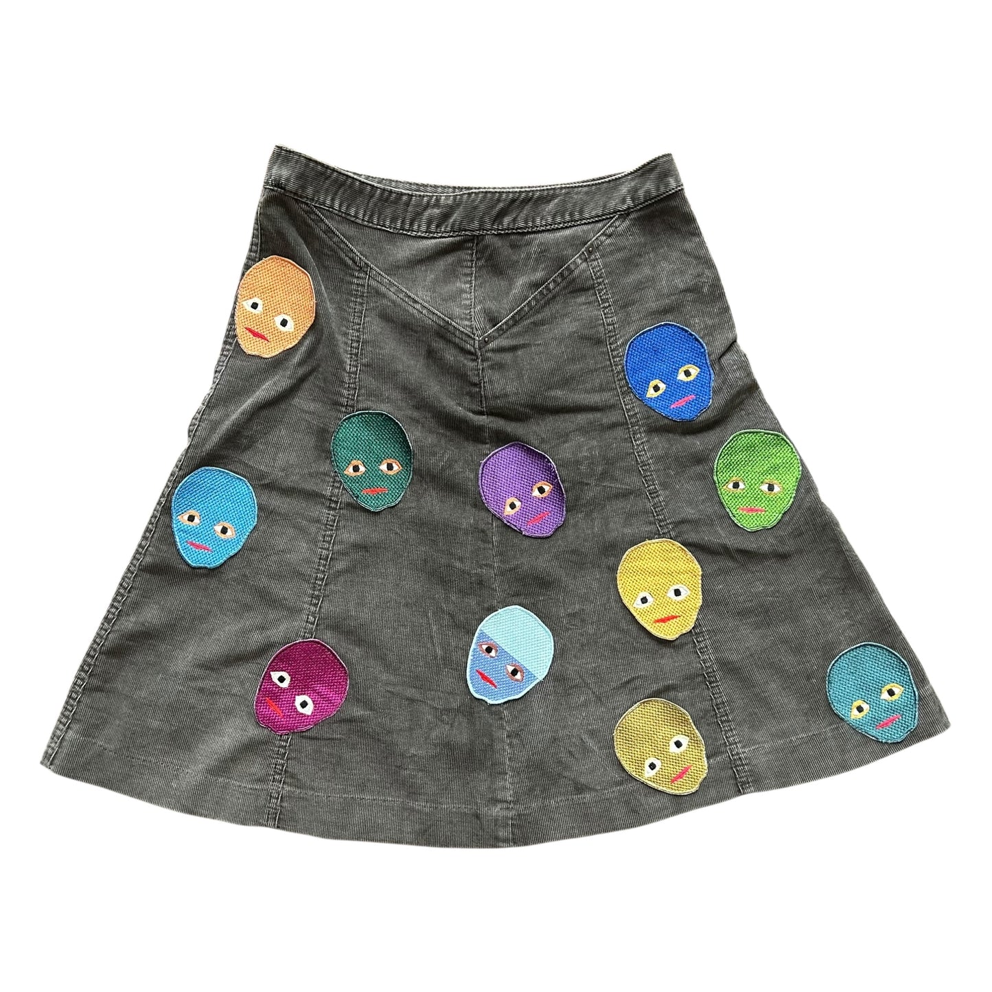 Plastered Faces Denim Skirt Black 1/1- Size S