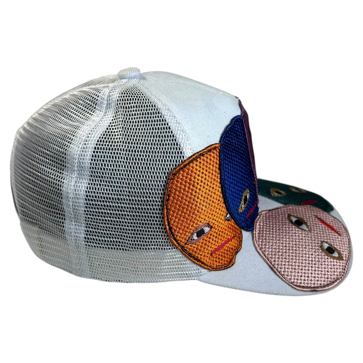 Plastered Faces White Trucker Hat 1/1