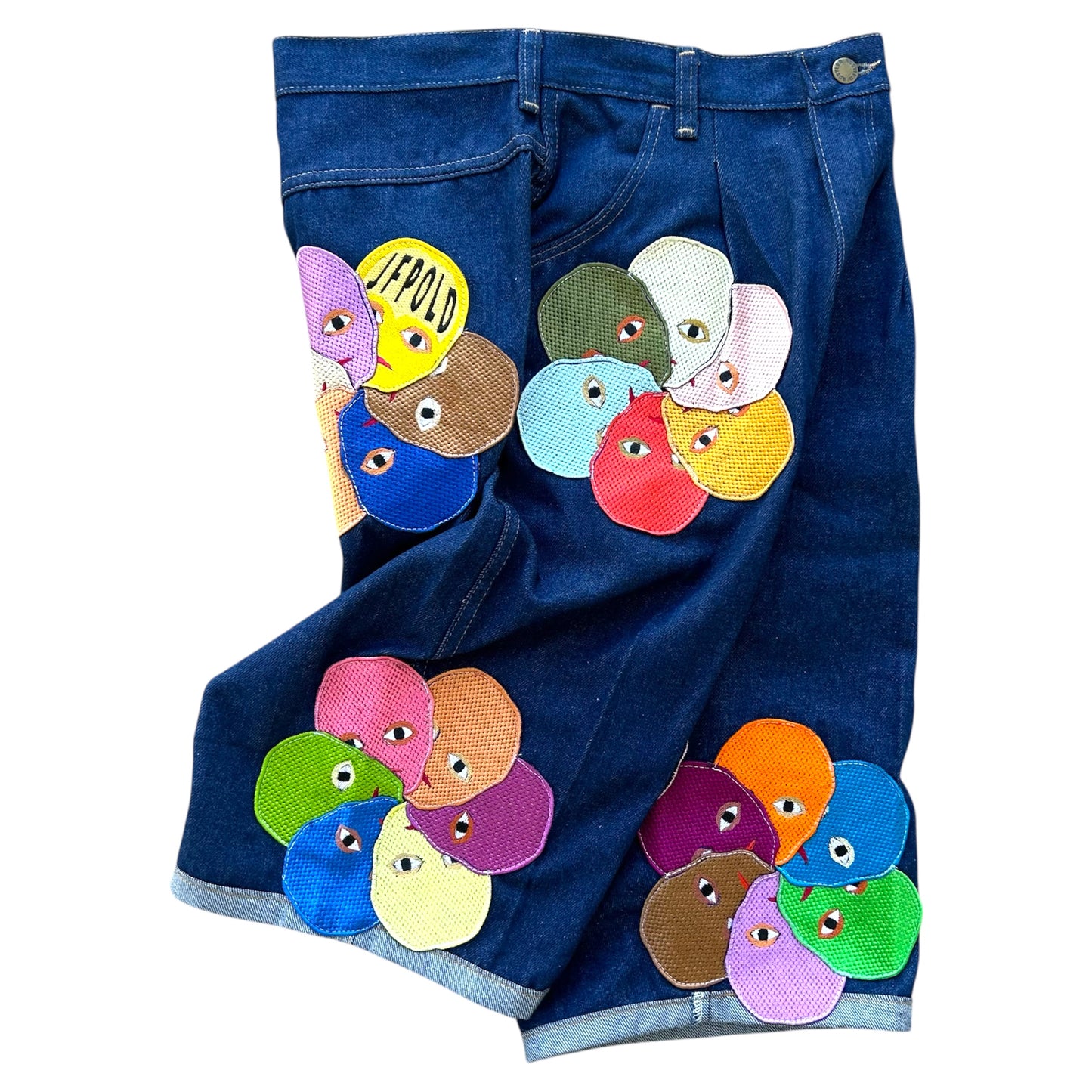 Plastered Faces Jorts Blue 1/1- Size 31