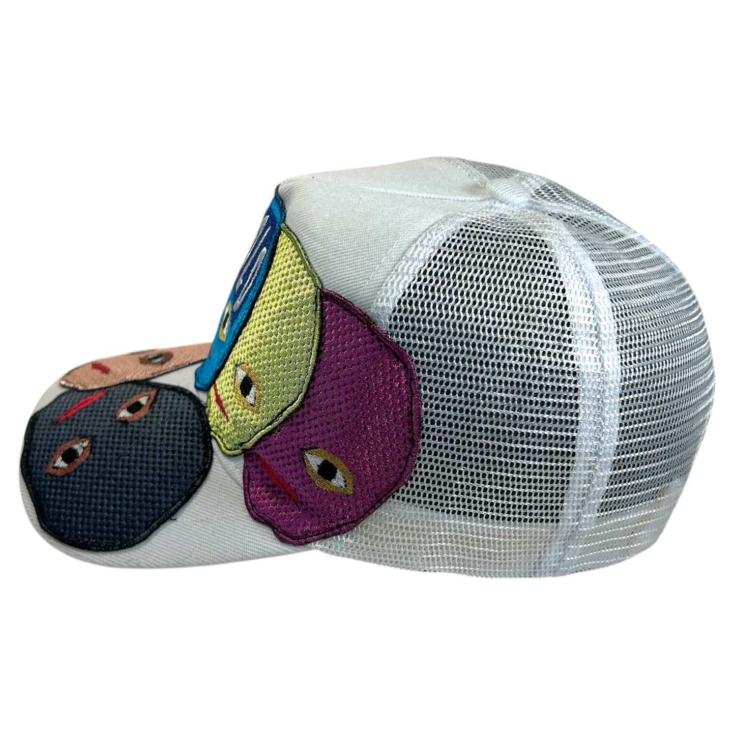 Plastered Faces White Trucker Hat 1/1