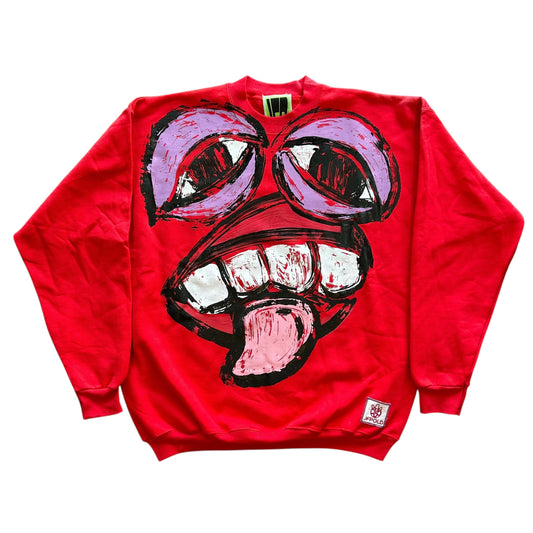 Monster Face 1/1 Red Sweater (Size L)