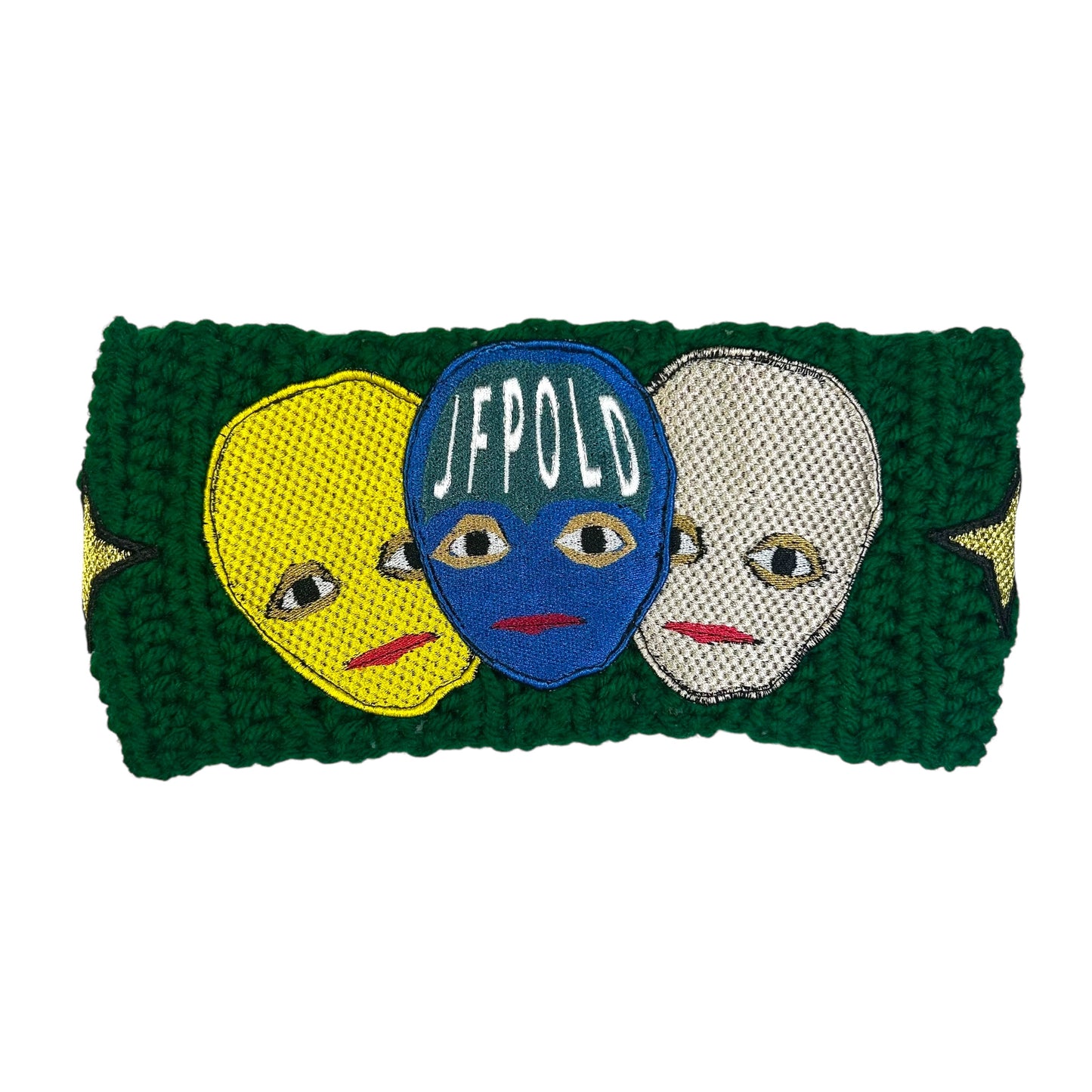 Plastered Faces Handmade Knitted Headband (Green) 1/1