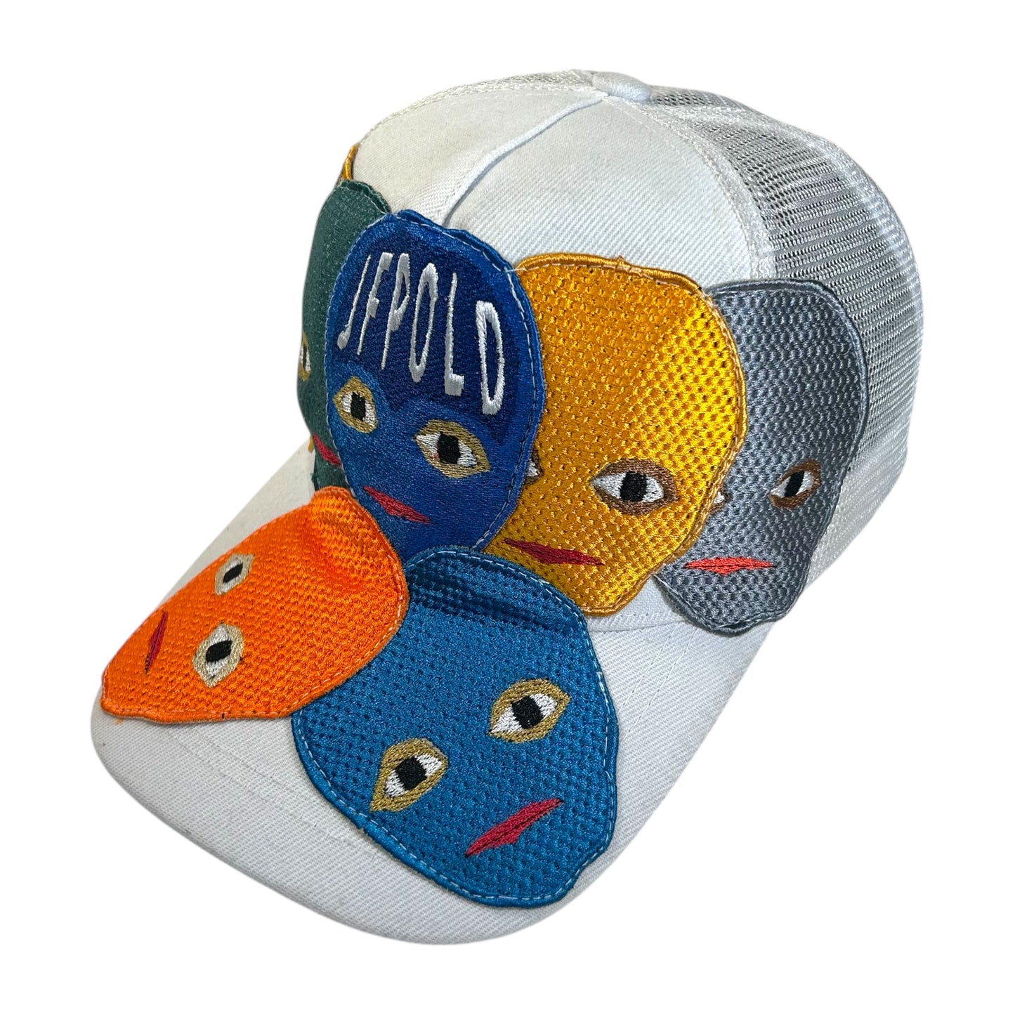 Plastered Faces White Trucker Hat 1/1