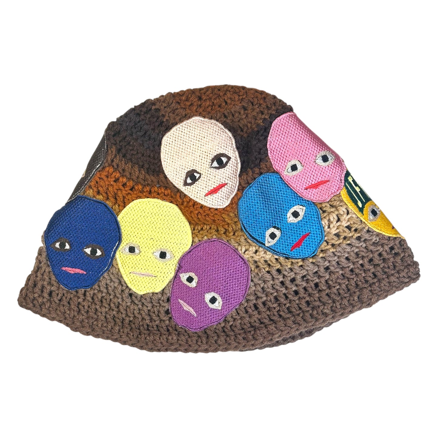 Plastered Faces Handmade Large Knitted Beanie (Earth Tone) 1/1