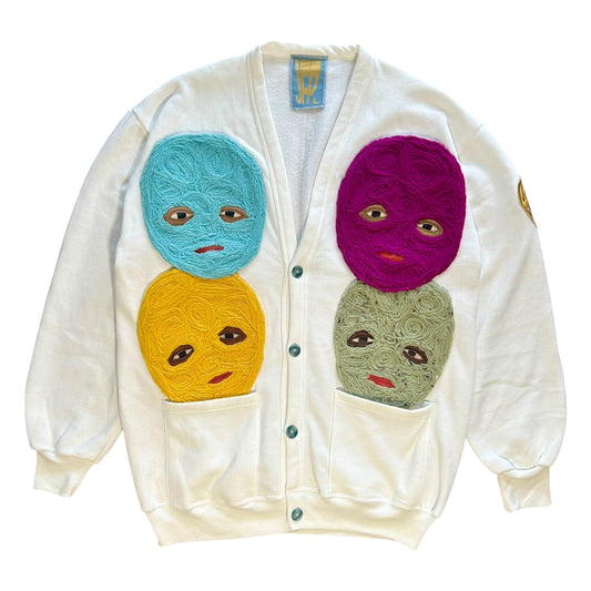 Plastered Faces White Sweater 1/1 - Size L