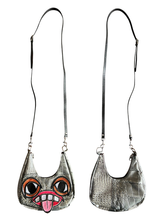 Crocodile Gray Crossbody Monster Purse 1/1
