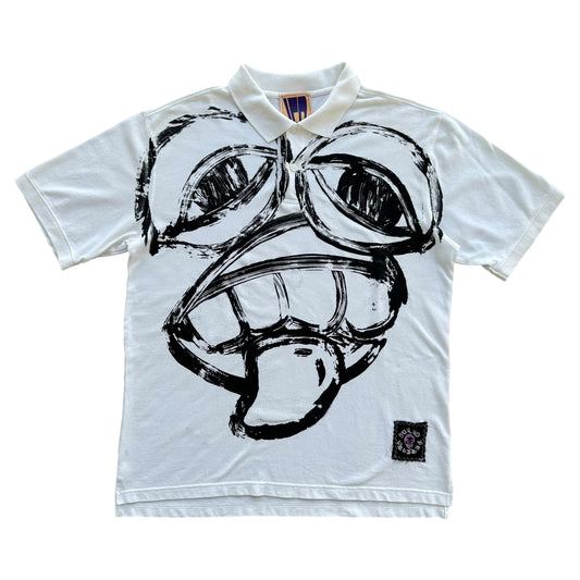 Monster Face 1/1 White Polo (Size L)