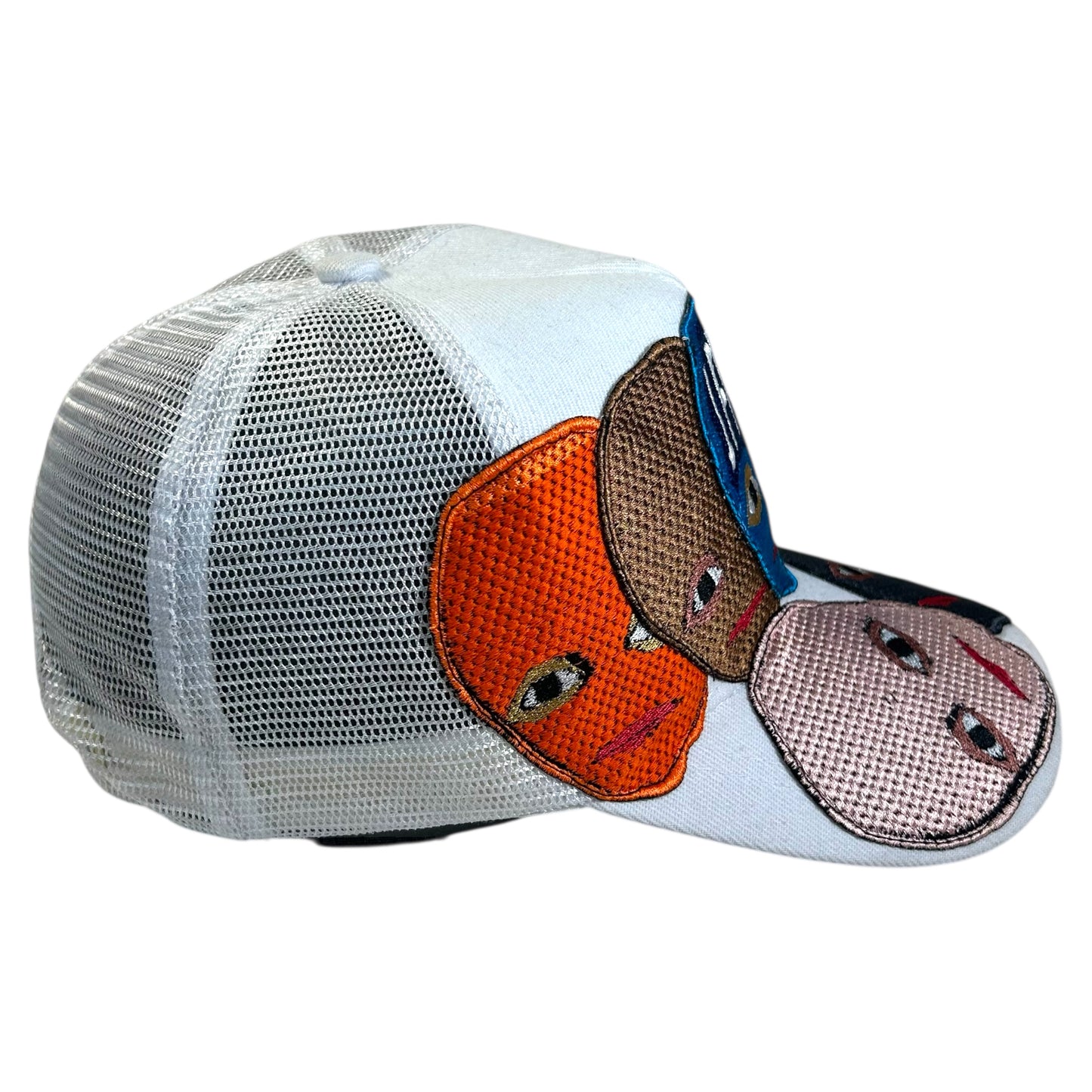 Plastered Faces White Trucker Hat 1/1