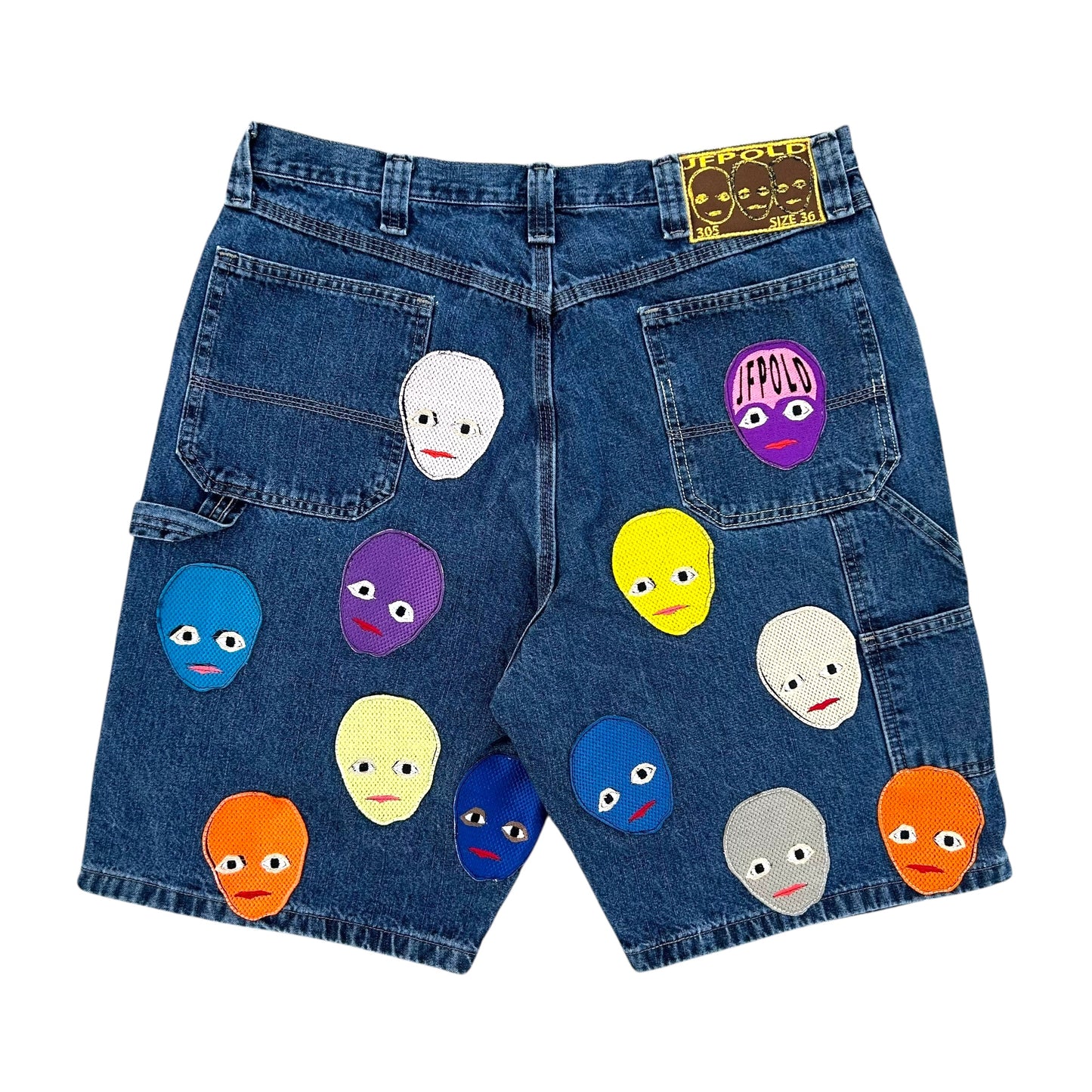 Plastered Faces Jean Shorts Blue 1/1- Size 36