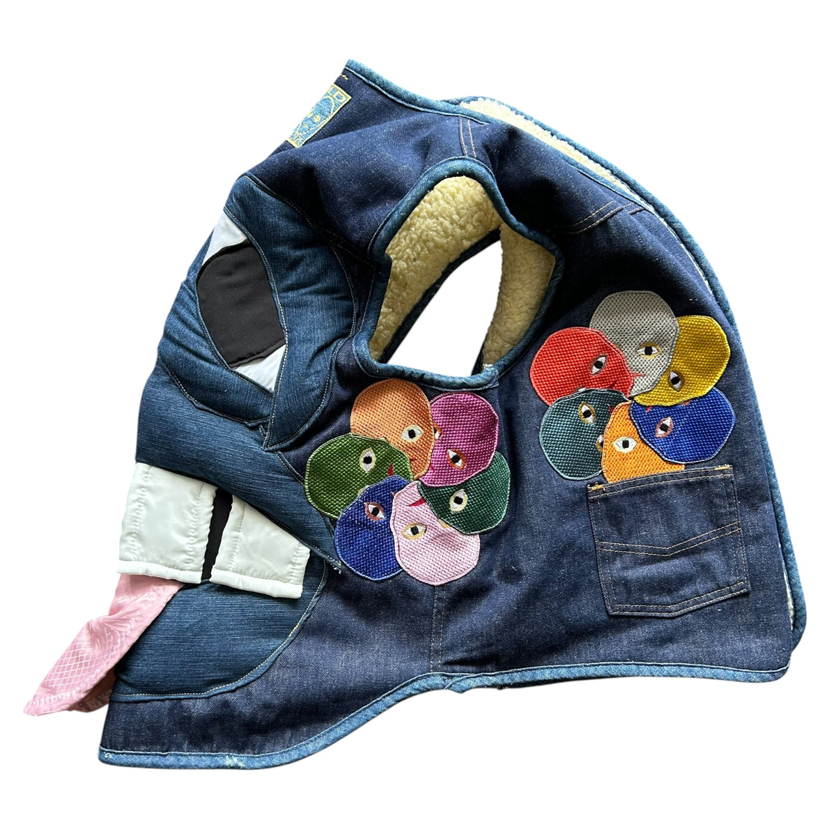 Plastered Monster Jean Vest Blue Sherpa 1/1- Size M