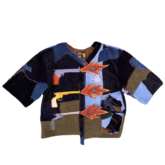 Reversible novelty fire-arms kimono